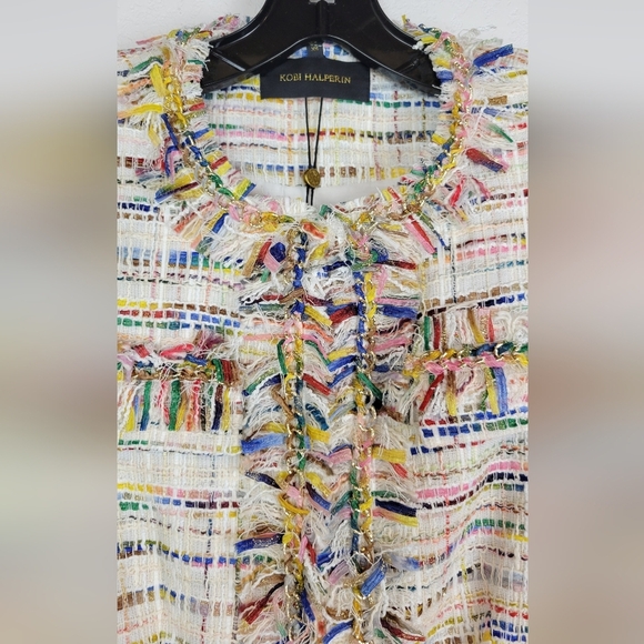 NWT Kobi Halperin Devyn Tweed Blazer In JKI Rainbow Size XS - Picture 10 of 16